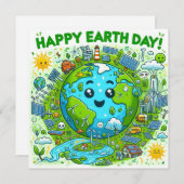 ハッピーアースの日 – グローブグリーンツリー水大陸 シーズンカード (正面/裏面)