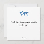 ハッピーアースの日 – グローブグリーンツリー水大陸 シーズンカード (裏面)