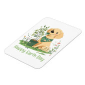 ハッピーアースデイゴールデンレトリエバードッグガーデニング マグネット (左側)