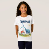 ハッピーアースパーソナライズされたデイプラネットアース Tシャツ (正面フル)