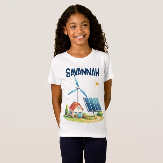 ハッピーアースパーソナライズされたデイプラネットアース Tシャツ (正面フル)