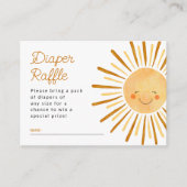 ハッピーイエローサンシャインおむつラッフルベビーシャワー エンクロージャーカード (正面)