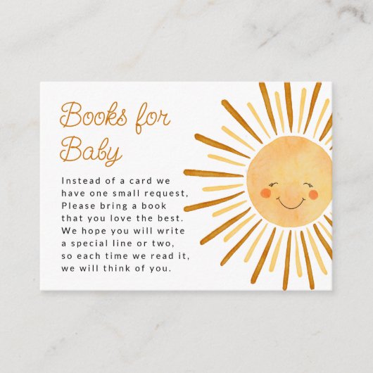 ハッピーイエローサンシャインボホーブックfor Baby Shower エンクロージャーカード (正面)