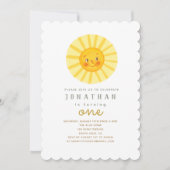 ハッピーイエローサンシャイン誕生日招待状 招待状 (正面)