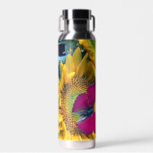 ハッピーイエローサンフラワーと蝶 ウォーターボトル (正面)
