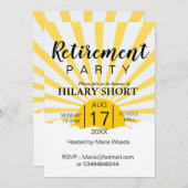 ハッピーイエローサンレイ退職パーティー 招待状 (正面/裏面)