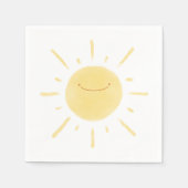 ハッピーイエローサン男女兼用パーティー スタンダードカクテルナプキン (正面)