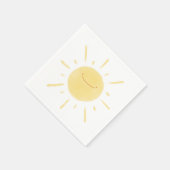 ハッピーイエローサン男女兼用パーティー スタンダードカクテルナプキン (角)