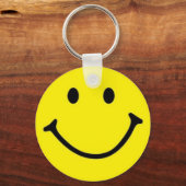 ハッピーイエロースマイル顔キーチェーン キーホルダー (正面)