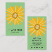 ハッピーイエローデイジーオーダーサンキューソーシャルアイコン 名刺 (正面/裏面)