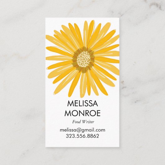 ハッピーイエローデイジー 図解入りの、写真付きの 名刺 (裏面)