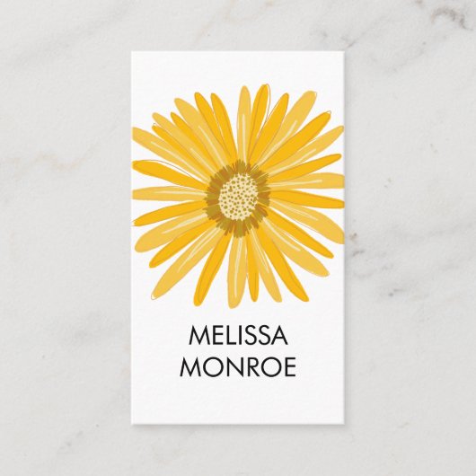 ハッピーイエローデイジー 図解入りの、写真付きの 名刺 (正面)