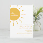 ハッピーイエローハローサンシャインベビーシャワー 招待状 (スタンド正面)