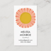 ハッピーイエローピンクデイジーひまわり図解入りの、写真付きの 名刺 (裏面)