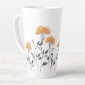 ハッピーイエローフラワーズラテマグ カフェラテマグ (左アングル)