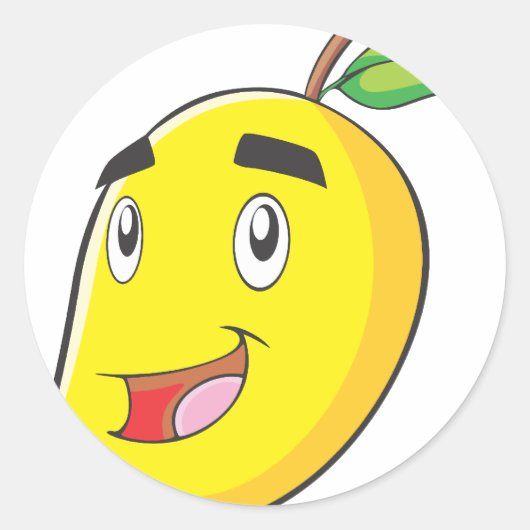 ハッピーイエローマンゴフルーツ ラウンドシール (正面)