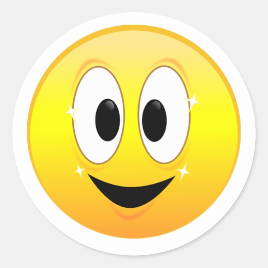 ハッピーイエロー微笑み顔 ラウンドシール (正面)