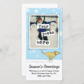 ハッピーイエロー犬 |白いクリスマス |写真 シーズンカード (正面/裏面)