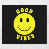 ハッピーイエロー顔グッドビベス ビールラベル (シングルラベル)