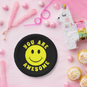 ハッピーイエロー顔ユア素晴らしー ペーパープレート (パーティー)