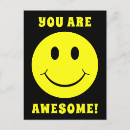 ハッピーイエロー顔ユー素晴らし ポストカード