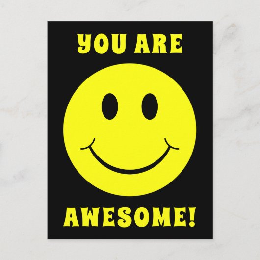 ハッピーイエロー顔ユー素晴らし ポストカード (正面)