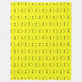 ハッピーイエロー顔(大) フリースブランケット (正面)