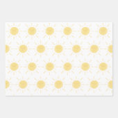 ハッピーイエロー、ピンク、オレンジ色のサンシャインキュートサン ラッピングペーパーシート (正面)