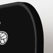 ハッピーイエロー&ブラックモダン ピックルボールラケット (左詳細)