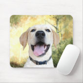 ハッピーイエロー・ラブラドール・レトリーバー マウスパッド (マウス)