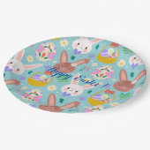 ハッピーイカスタマイズースターかわいいウサギ ペーパープレート (アングル)