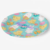 ハッピーイカスタマイズースターウサギと鶏肉 ペーパープレート (アングル)