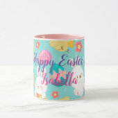 ハッピーイカスタマイズースターウサギと鶏肉 マグカップ (中央)