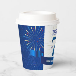 ハッピーイスラエル独立記念日75ブルースターデイビッド 紙コップ