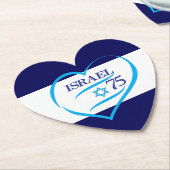 ハッピーイスラエル独立記念日75 スクエアペーパーコースター (アングル)