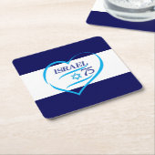 ハッピーイスラエル独立記念日75 スクエアペーパーコースター (アングル)