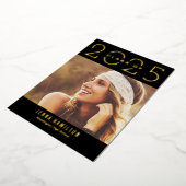 ハッピーイヤーフォイル卒業アナウンス編集可能カラー 箔招待状 (回転した状態)