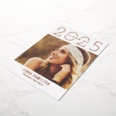 ハッピーイヤーフォイル卒業アナウンス編集可能カラー 箔招待状 (回転した状態)