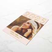 ハッピーイヤーフォイル卒業アナウンス編集可能カラー 箔招待状 (回転した状態)