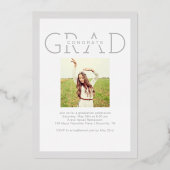 ハッピーイヤーフォイル卒業アナウンス編集可能カラー 箔招待状 (裏面)