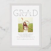 ハッピーイヤーフォイル卒業アナウンス編集可能カラー 箔招待状 (裏面)