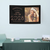 ハッピーイヤー編集可能カラーフォト卒業バナー 横断幕 (トレードショー)