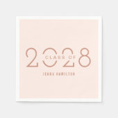 ハッピーイヤー編集可能カラー卒業ナプキン スタンダードカクテルナプキン (正面)