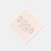 ハッピーイヤー編集可能カラー卒業ナプキン スタンダードカクテルナプキン (角)