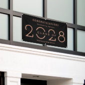 ハッピーイヤー編集可能カラー卒業バナー 横断幕 (ビルの外側)