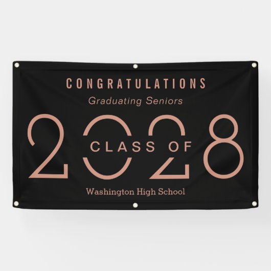 ハッピーイヤー編集可能カラー卒業バナー 横断幕 (横)