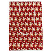 ハッピーイヤー・オブ・ウサギとドラゴンレッド金ゴールド ミディアムペーパーバッグ (裏面)