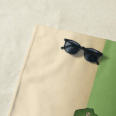 ハッピーイングリッシュクリームゴールデンレトリバーで農場 ビーチタオル (インサイチュ)