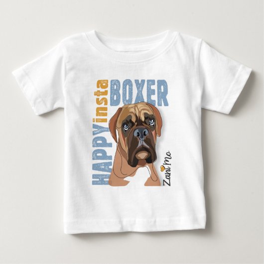 ハッピーインスタボクサー – Zani Mo Dog ベビーTシャツ (正面)