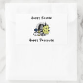 ハッピーインターフェイスイースターと過ぎ越し 長方形シール (バッグ)